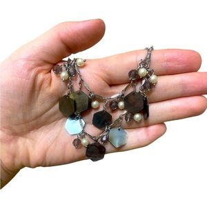 Lia Sophia abalone shell & pearl necklace